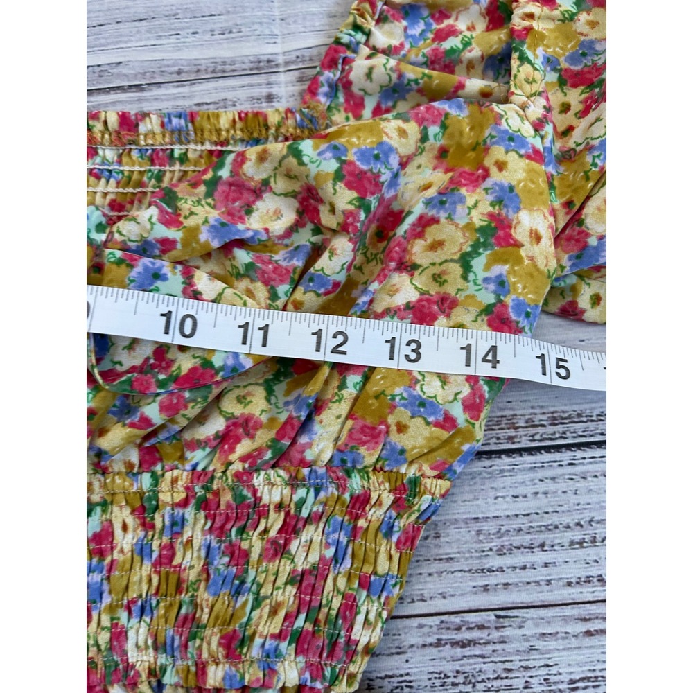 LUSH Floral Print Square Neck Tie Front Maxi Dress‎ Women's Size M - Picture 7 of 8